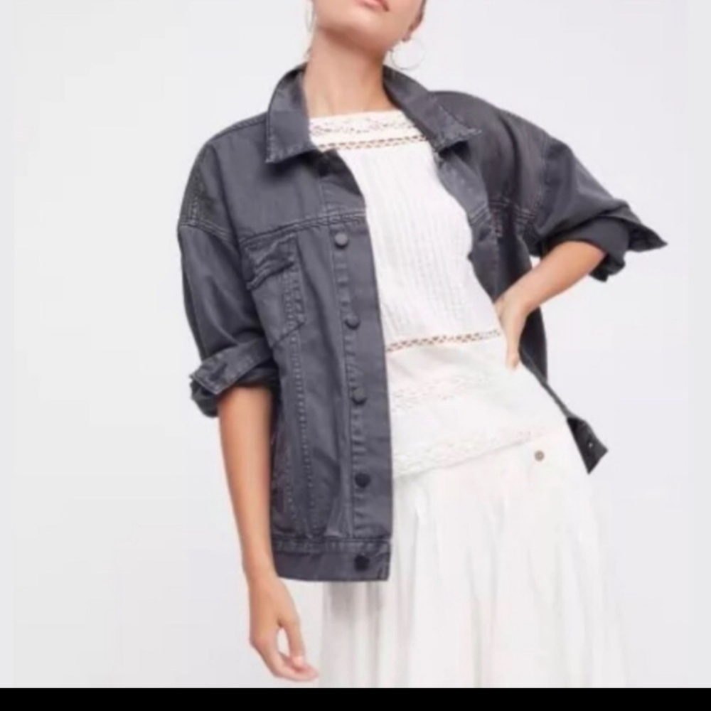 Hpfree People Black Sulphur Trucker Jacket M/L